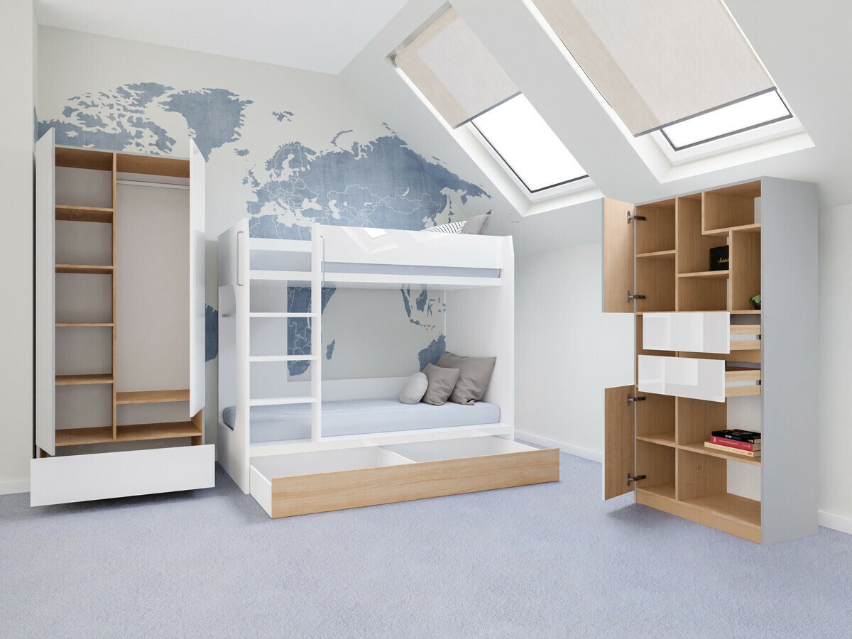 Lastetoa komplekt Nuevaru 119 (Läikiv valge)