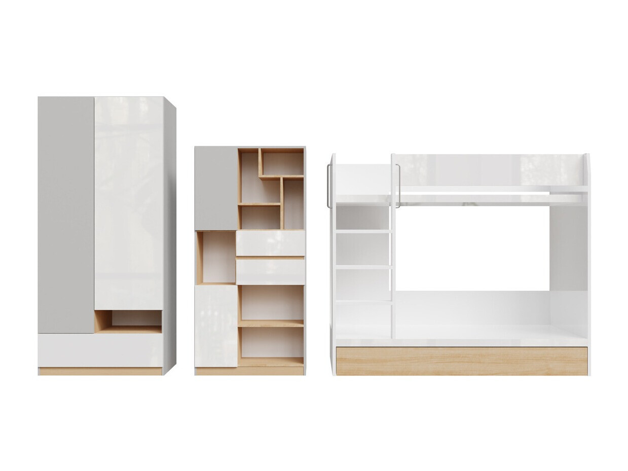 Lastetoa komplekt Nuevaru 119 (Läikiv valge)