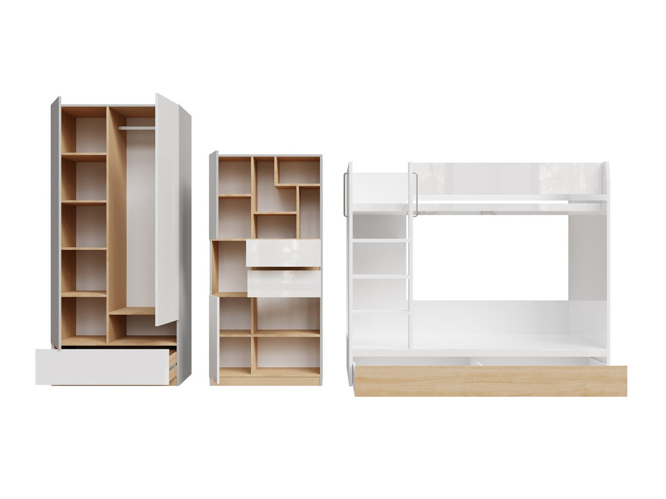 Lastetoa komplekt Nuevaru 119 (Läikiv valge)