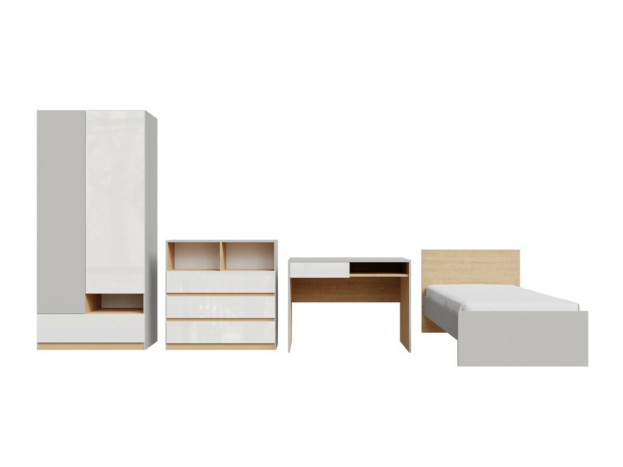 Mööblikomplekt Nuevaru 118 (Läikiv valge)