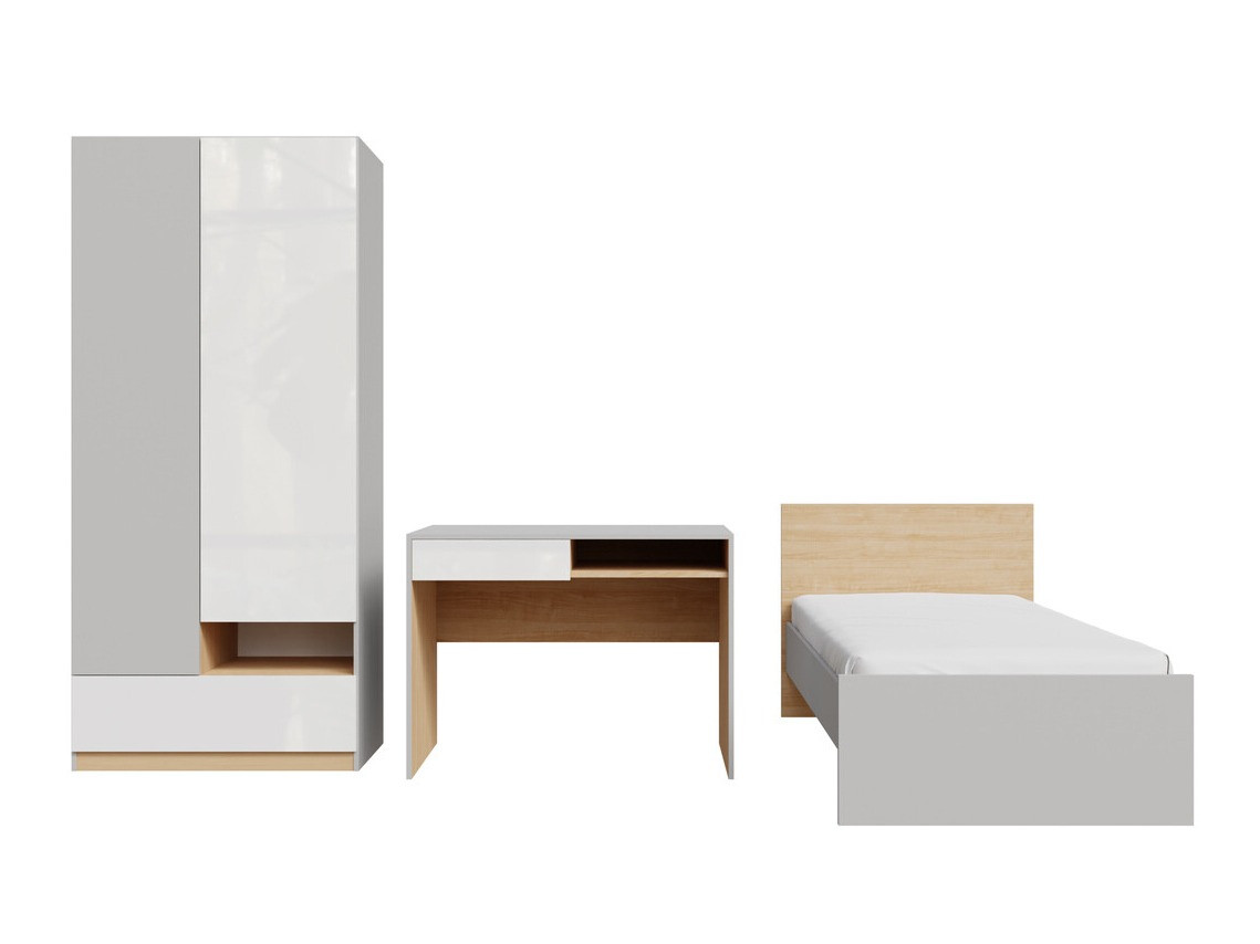 Mööblikomplekt Nuevaru 118 (Läikiv valge)