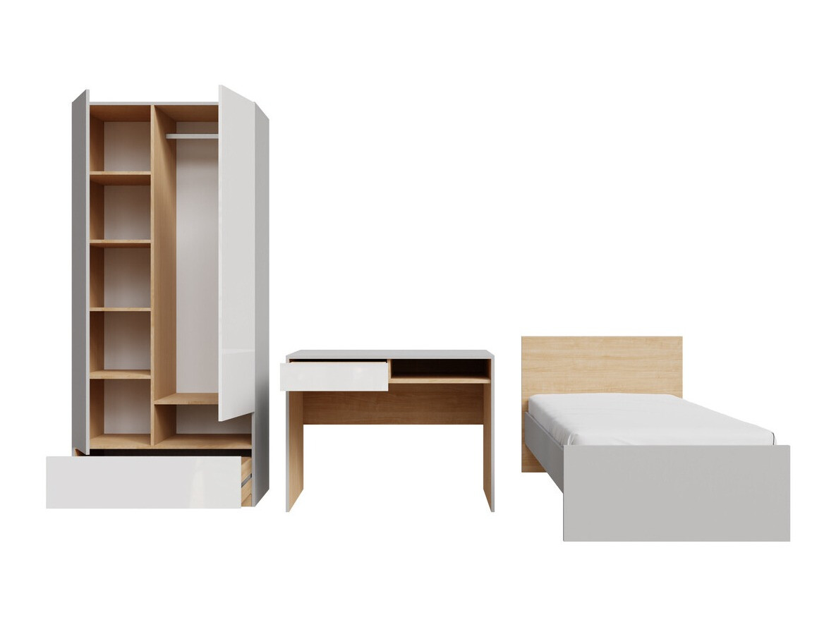 Mööblikomplekt Nuevaru 118 (Läikiv valge)