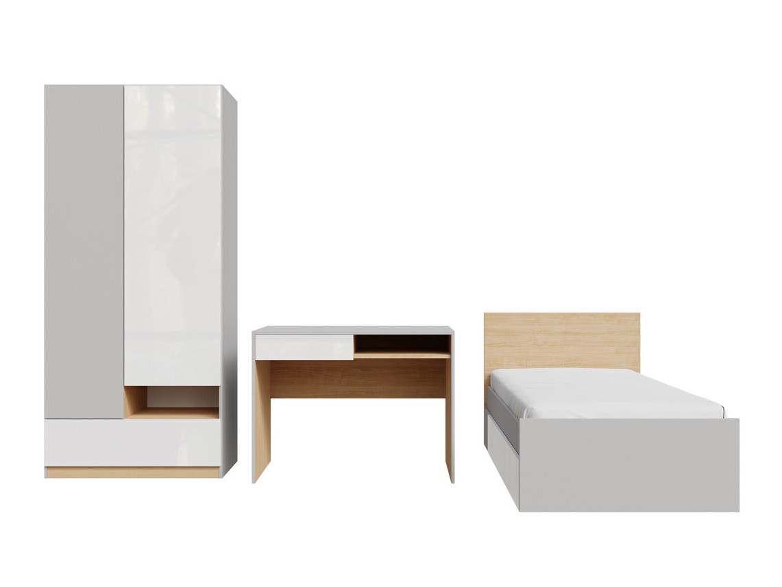 Mööblikomplekt Nuevaru 118 (Läikiv valge)