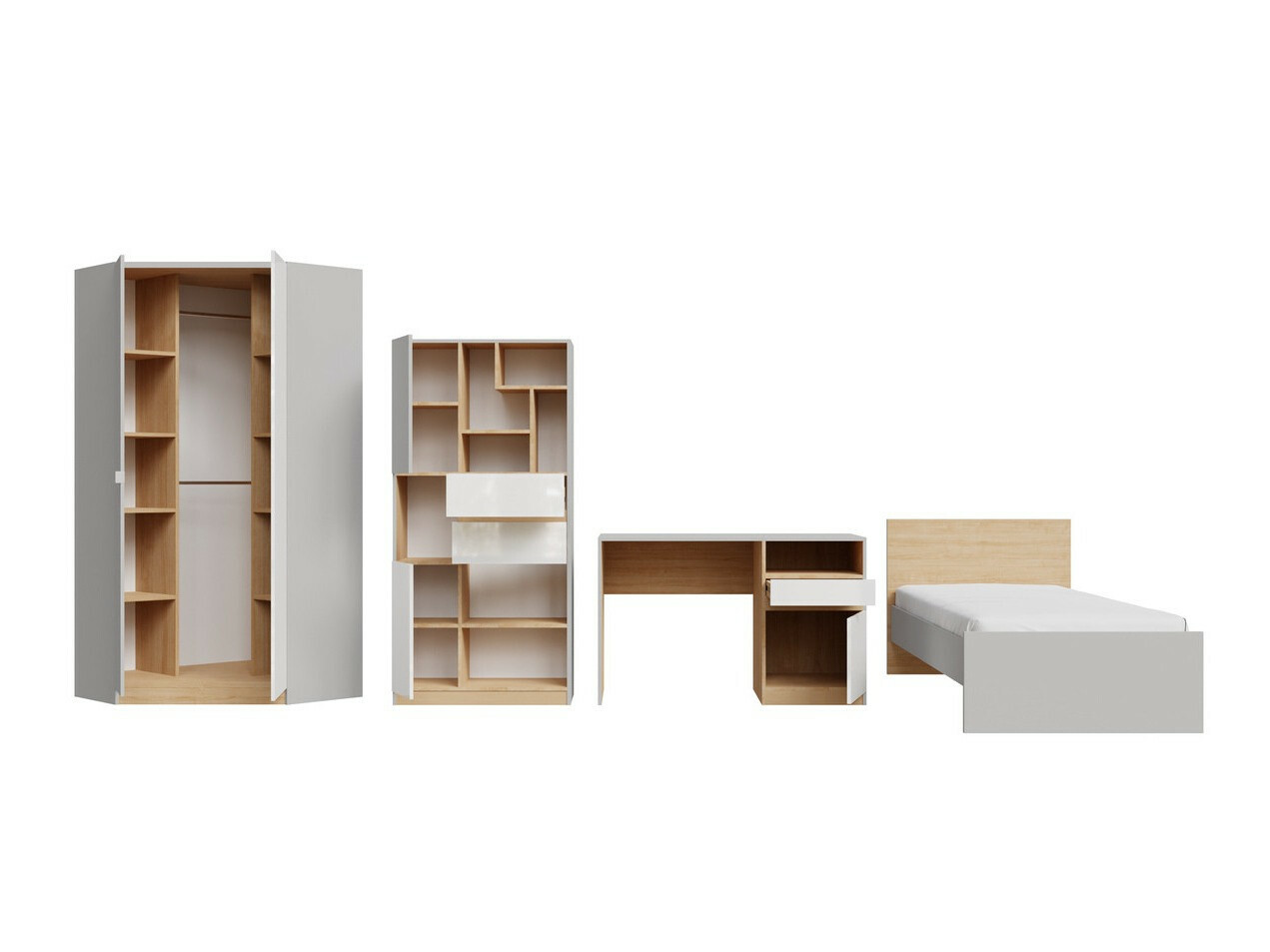 Mööblikomplekt Nuevaru 120 (Läikiv valge)