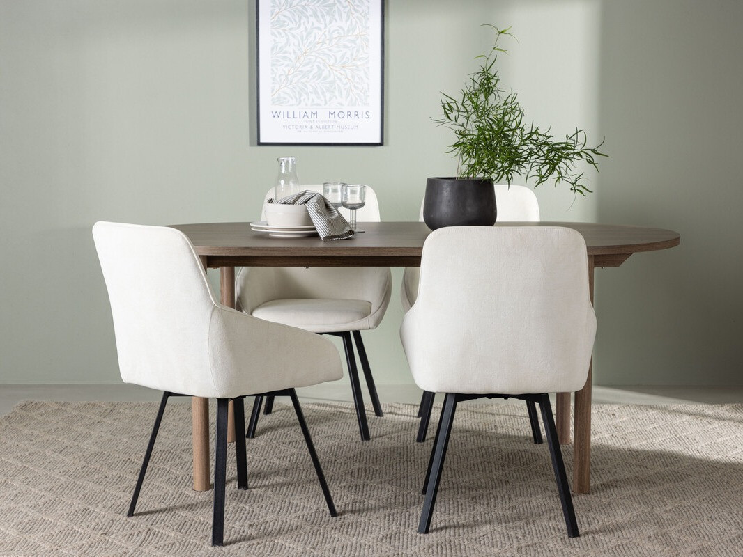 Söögitoakomplekt Dallas 4131 (Beež + Must)