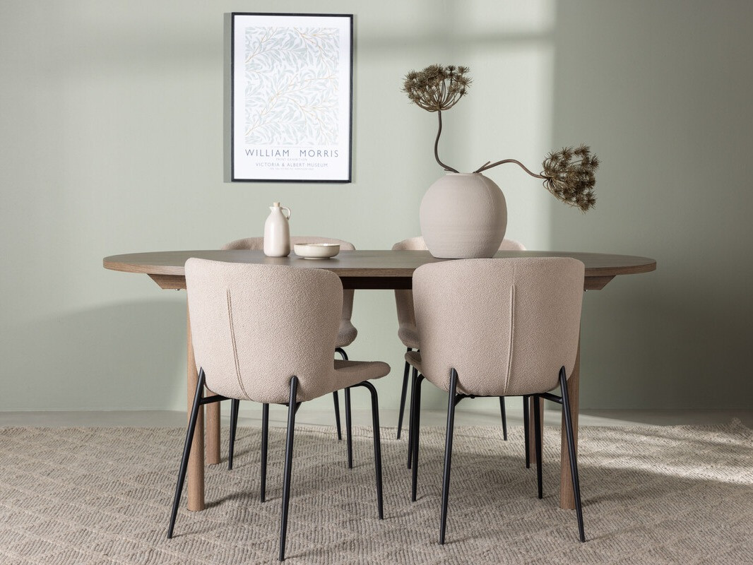 Söögitoakomplekt Dallas 4132 (Beež + Must)