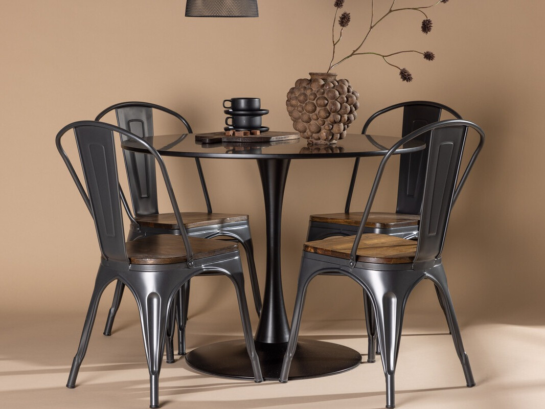 Söögitoakomplekt Dallas 4170 (Must + Pruun)