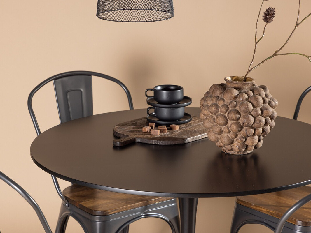 Söögitoakomplekt Dallas 4170 (Must + Pruun)