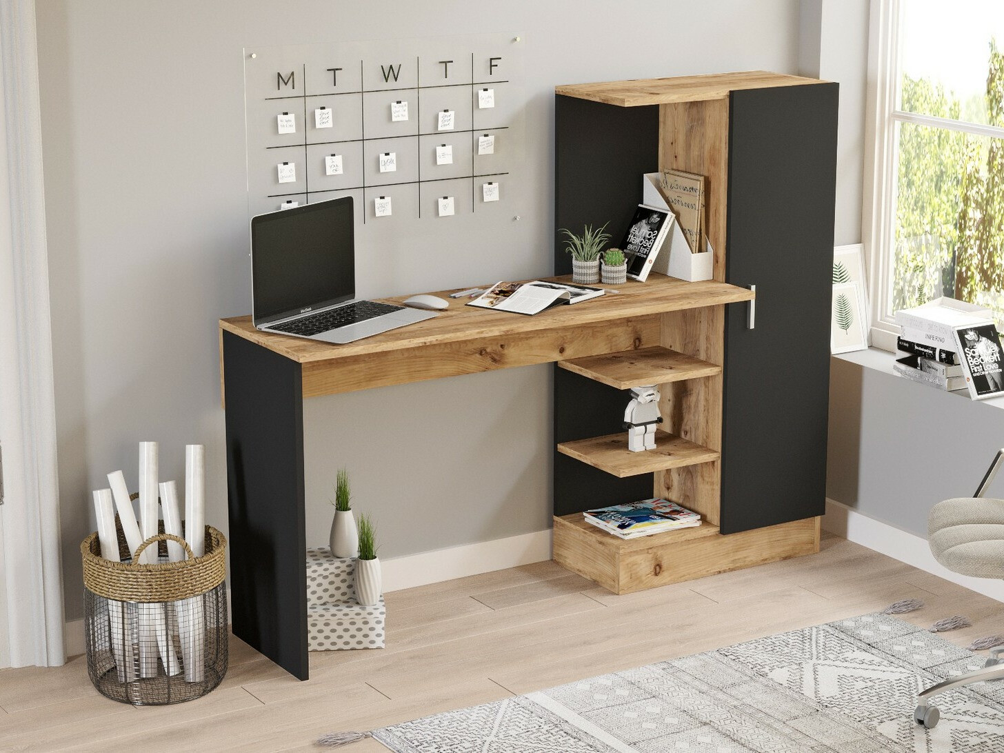 Kirjutuslaud Kailua 109 (Mänd + Must)