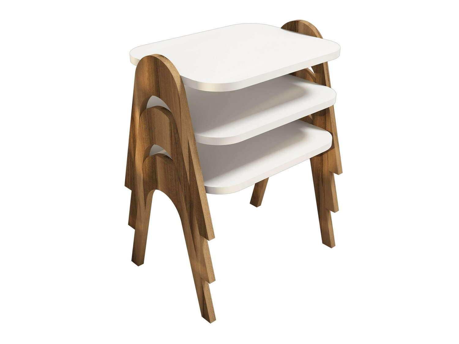 Kõrvallaudade komplekt Kailua 1621 (Pähkel + Valge)