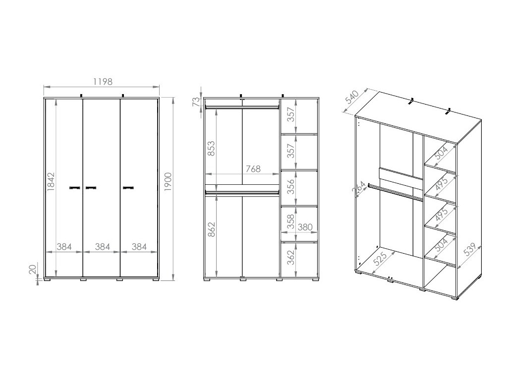 Riidekapp Tortiva 100