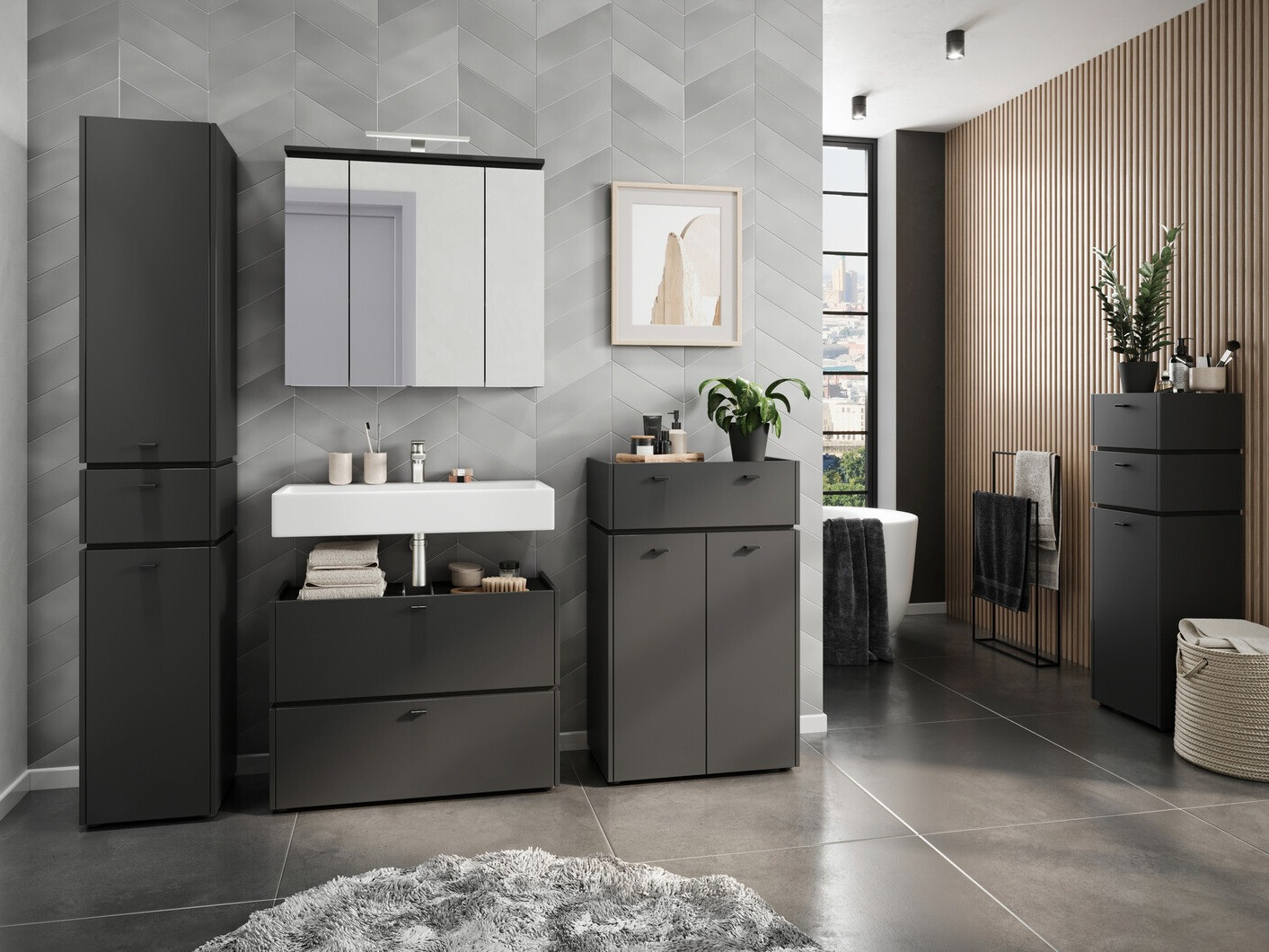 Vannitoa põrandakapp Larsalu 103 (Grafiit)