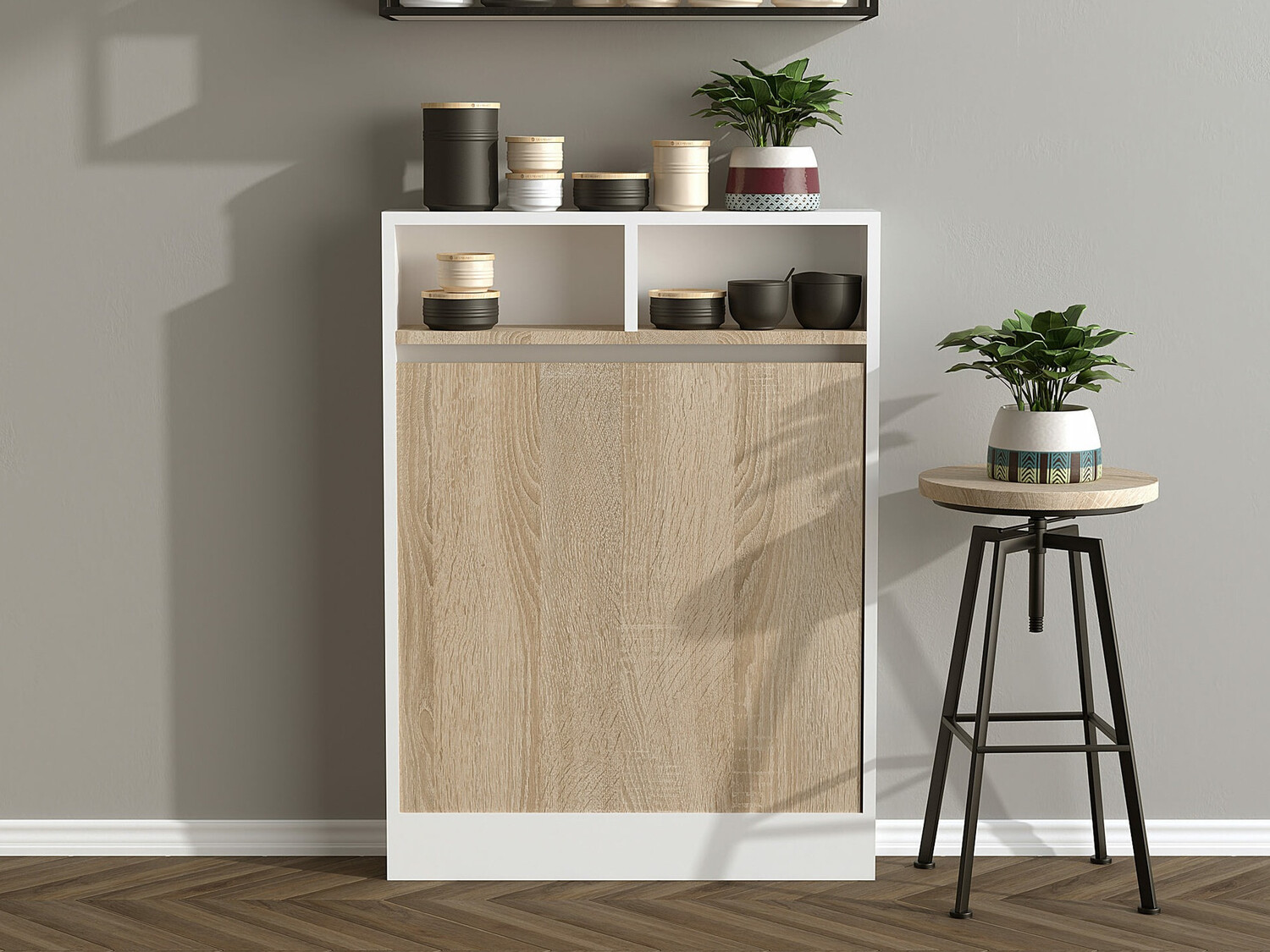 Kokkupandav laud Kailua 187 (Valge + Helepruun)