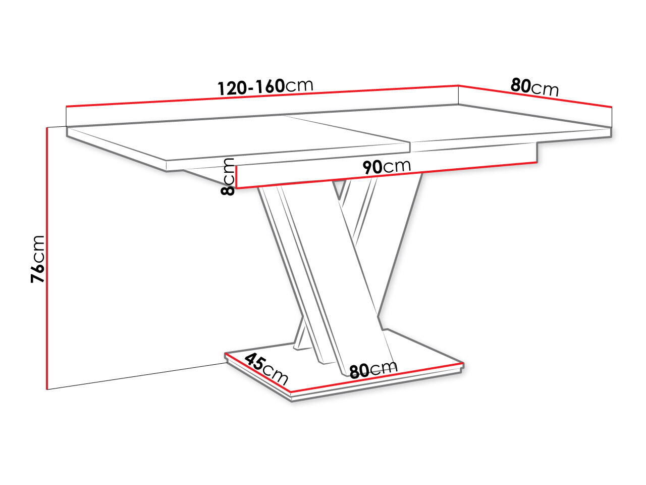 Laud Goodyear 104 (Läikiv valge + Sonoma tamm)
