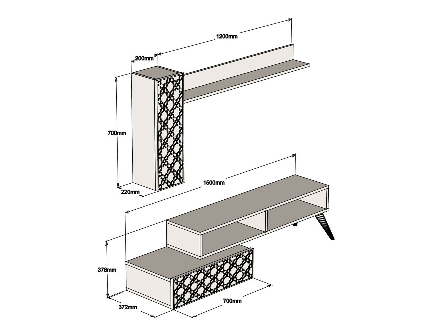 Elutoa komplekt Kailua 1561 (Pähkel + Valge)