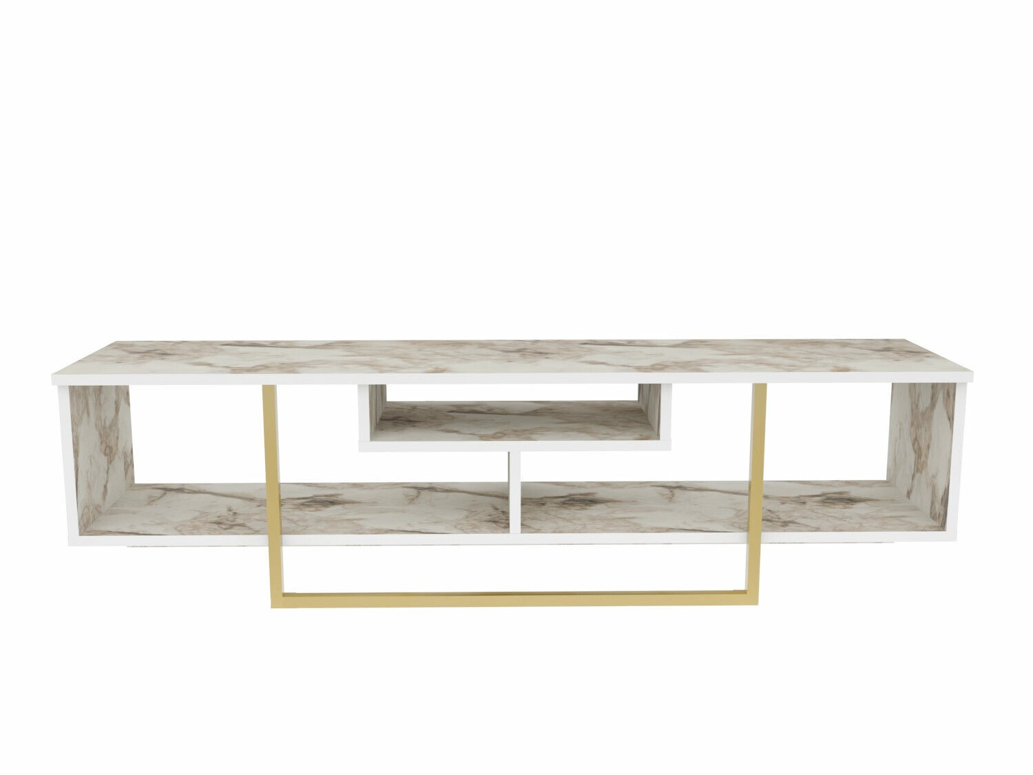 TV-alus Kailua 245 (Valge marmor + Kuldne)