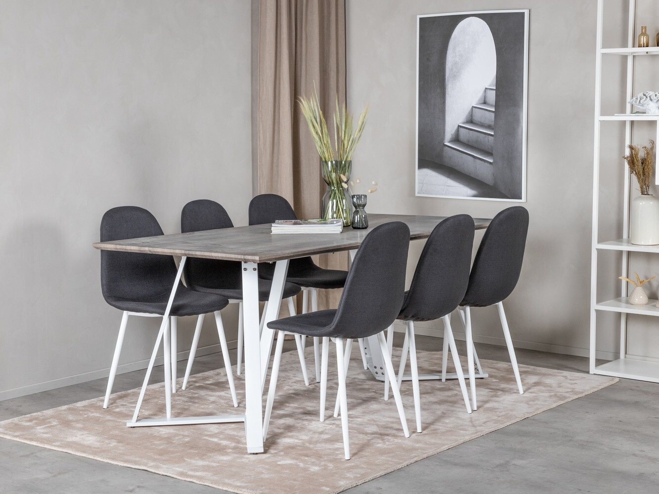 Söögitoakomplekt Dallas 1804 (Valge + Must)