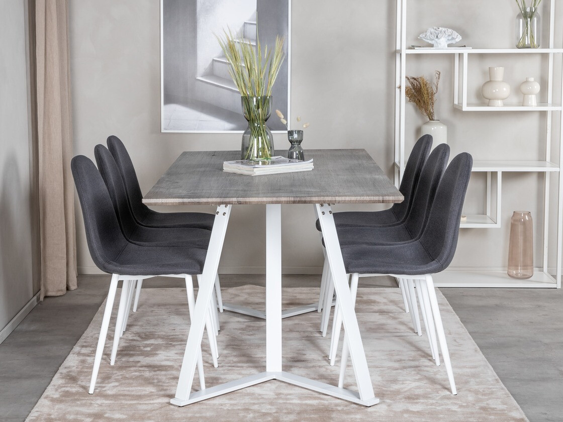 Söögitoakomplekt Dallas 1804 (Valge + Must)