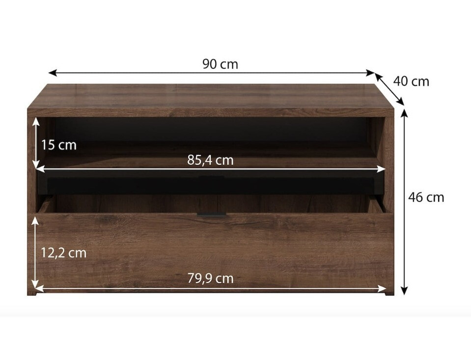 TV-alus Providence 122 (Monastery tamm + Läikiv must)