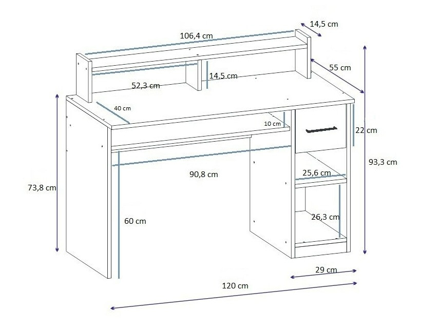 Kirjutuslaud Kailua 591 (Antratsiit)