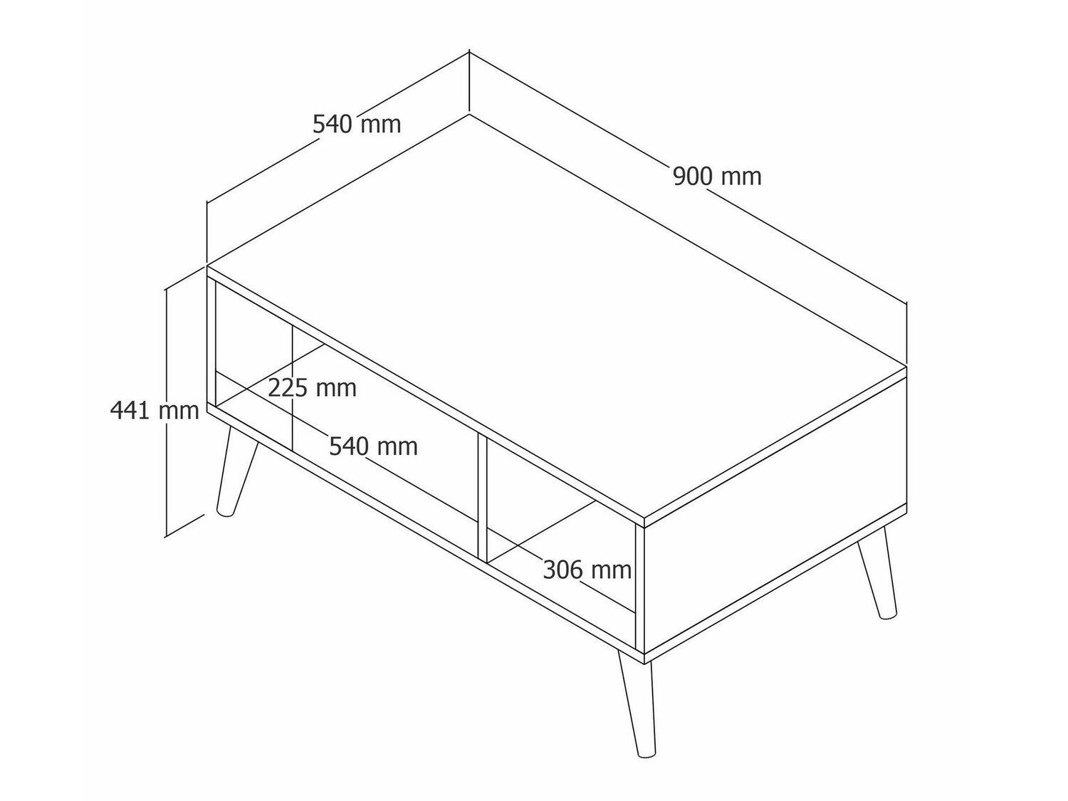 Diivanilaud Nolcava 104 (Valge + Tamm)