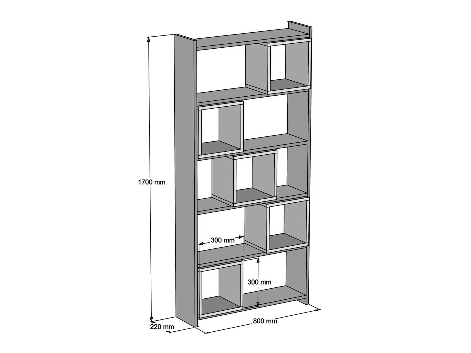 Riiul Kailua 666 (Sinine + Pähkel)
