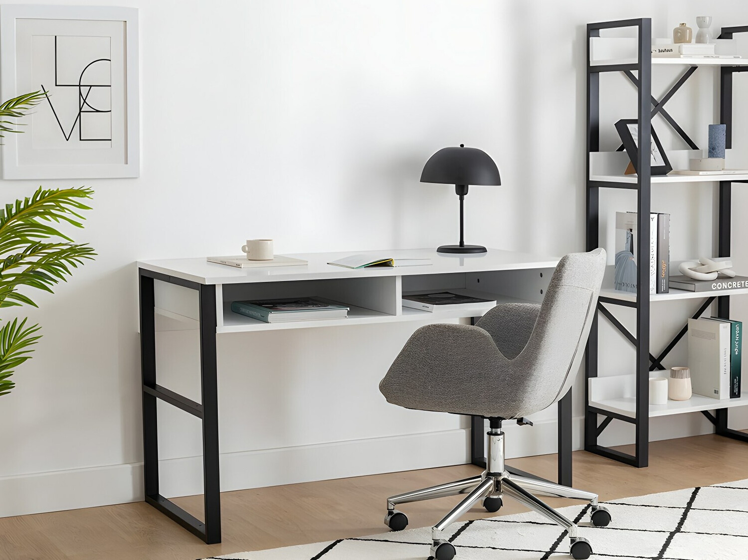 Kirjutuslaud Kailua 737 (Valge + Must)