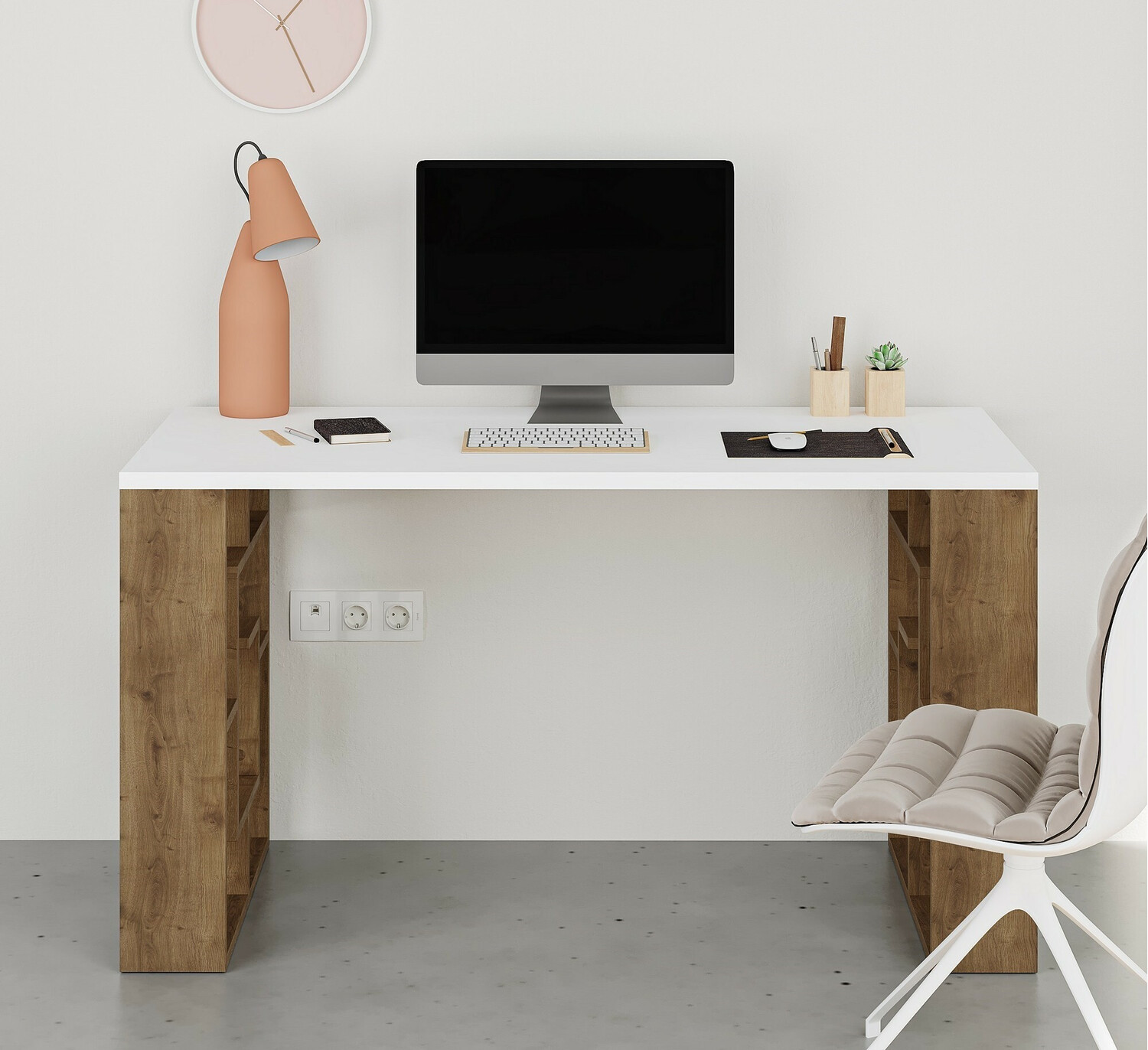 Kirjutuslaud Kailua 813 (Valge + Tume tamm)