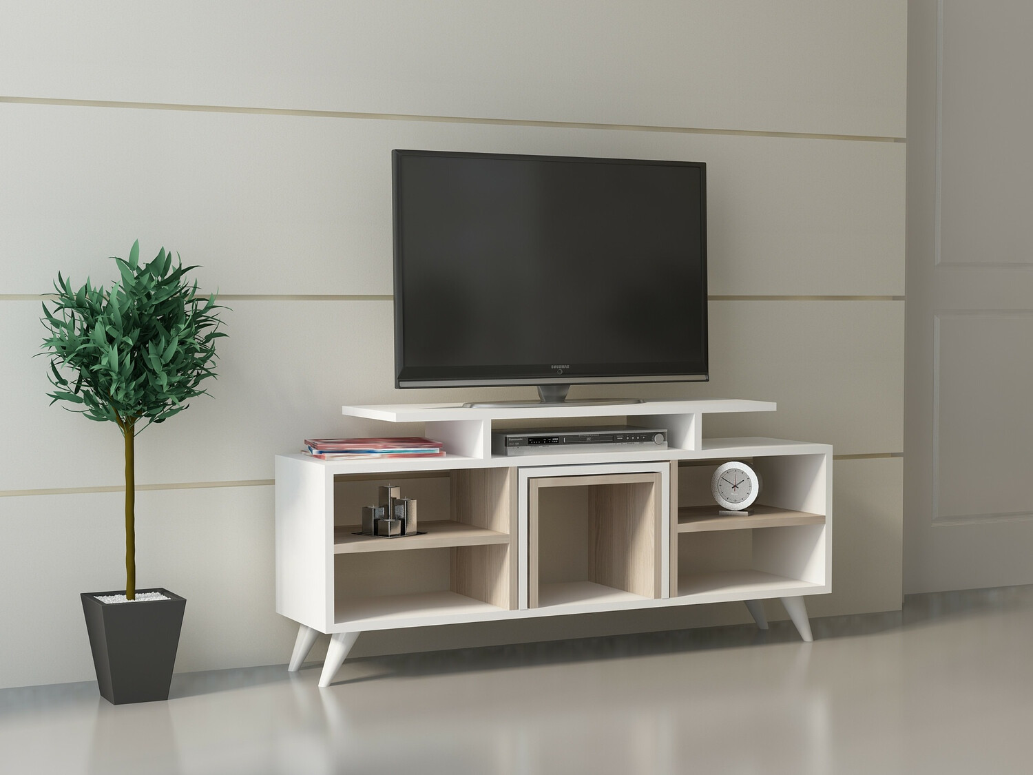 TV-alus Kailua 816 (Valge + Ere puit)