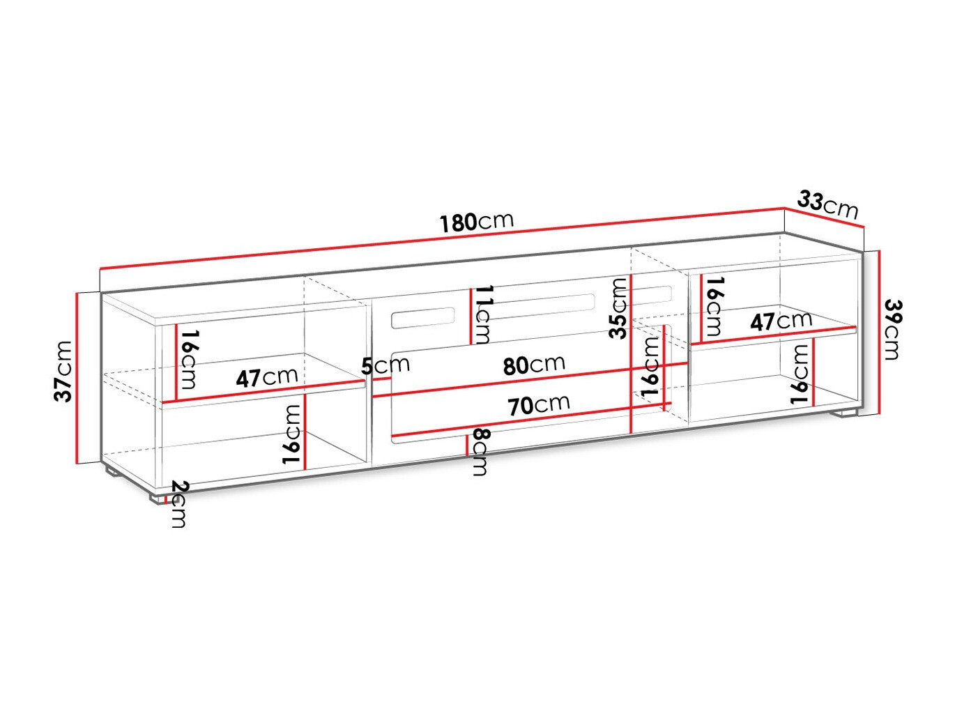 TV-alus Charlotte 190 (Must)