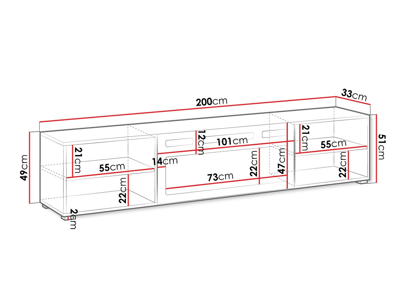 TV-alus Charlotte 191 (Must)