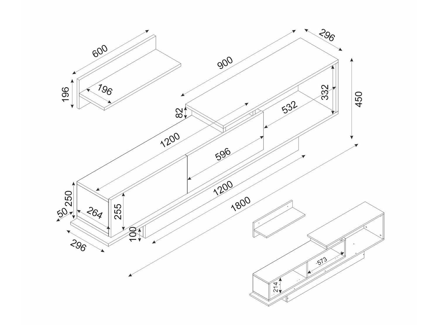 TV-alus Kailua 849 (Valge)
