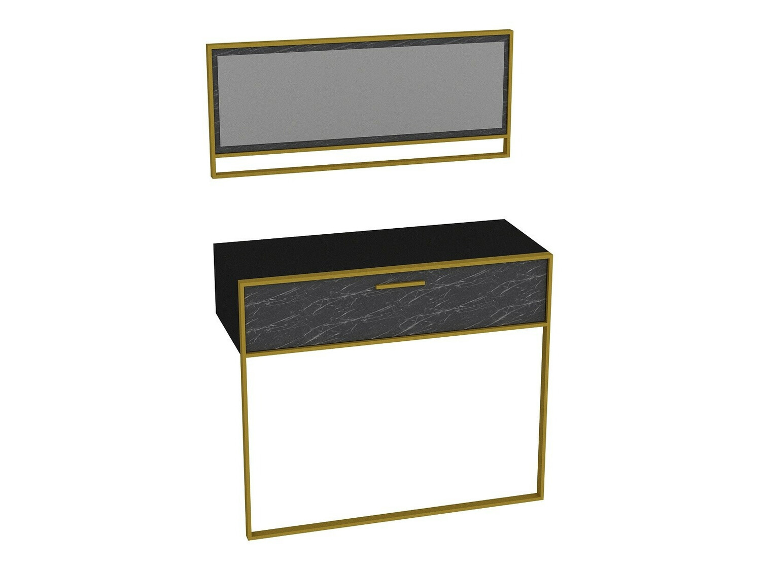 Konsoollaud Kailua 907 (Must + Must marmor)