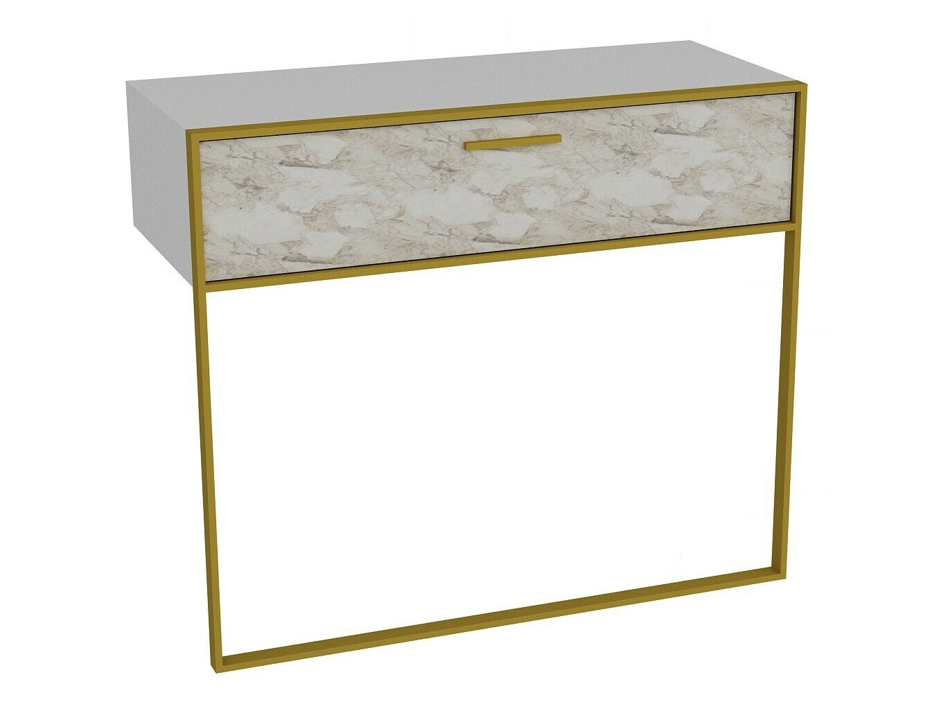 Konsoollaud Kailua 907 (Valge + Valge marmor)