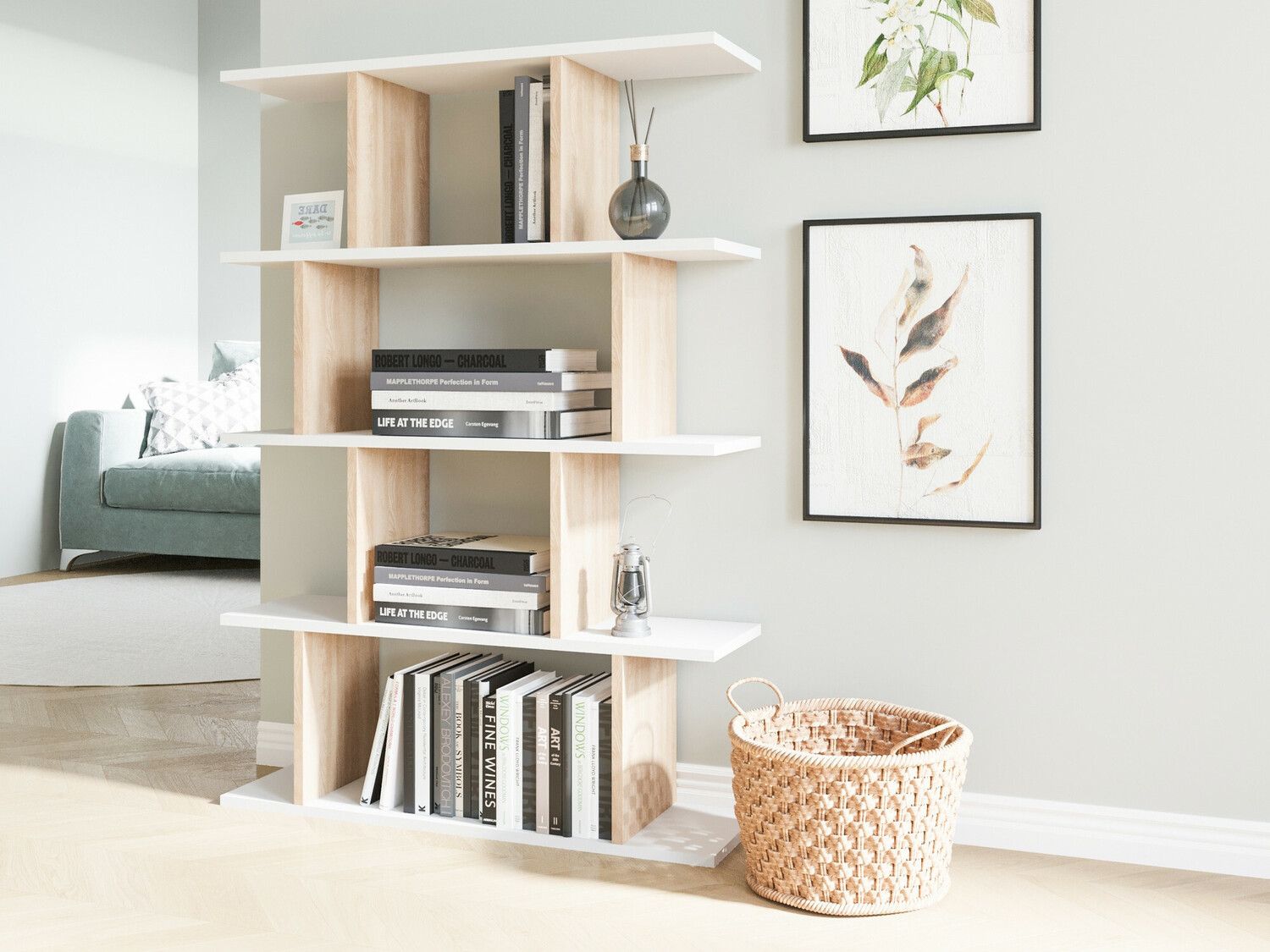 Riiul Kailua 1048 (Valge + Tamm)