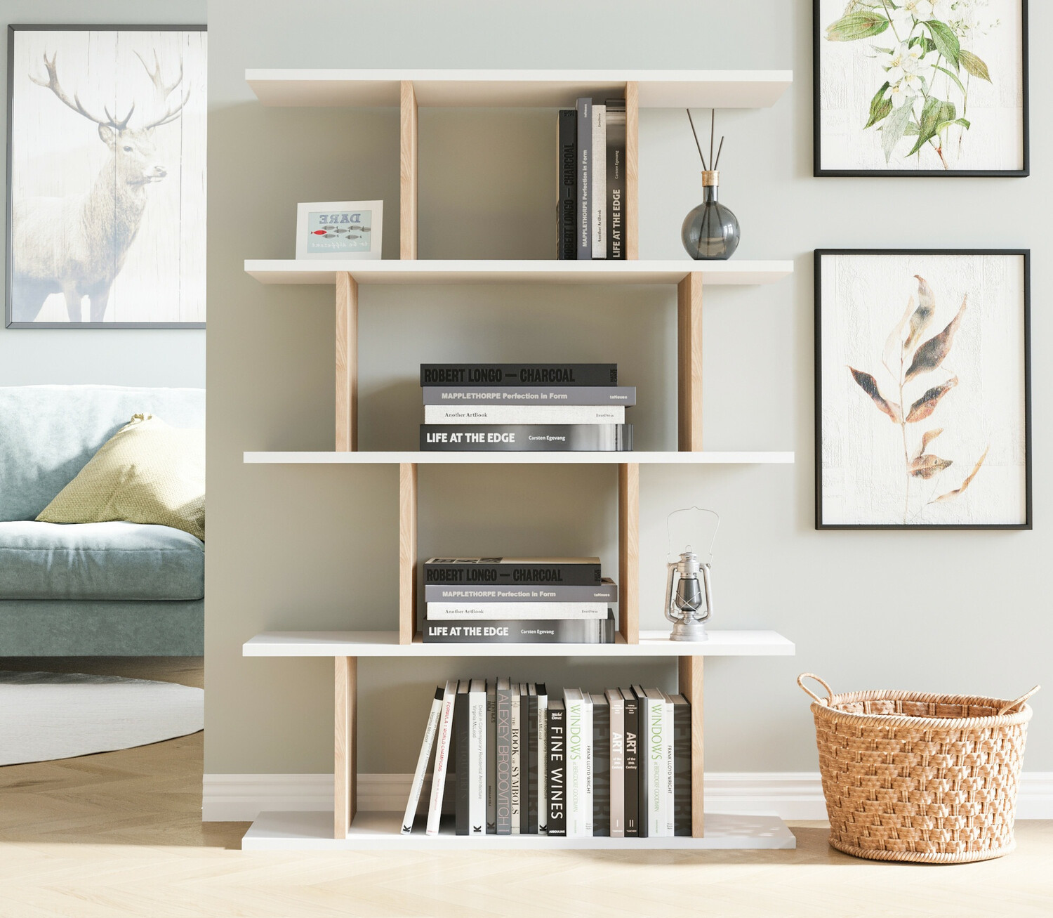 Riiul Kailua 1048 (Valge + Tamm)