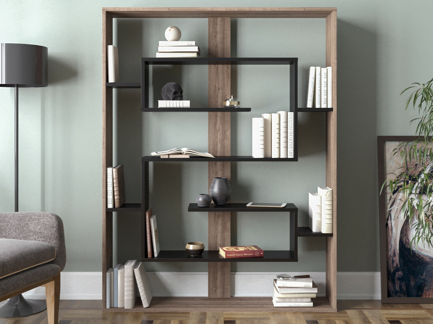 Riiul Kailua 1076 (Pähkel + Must)