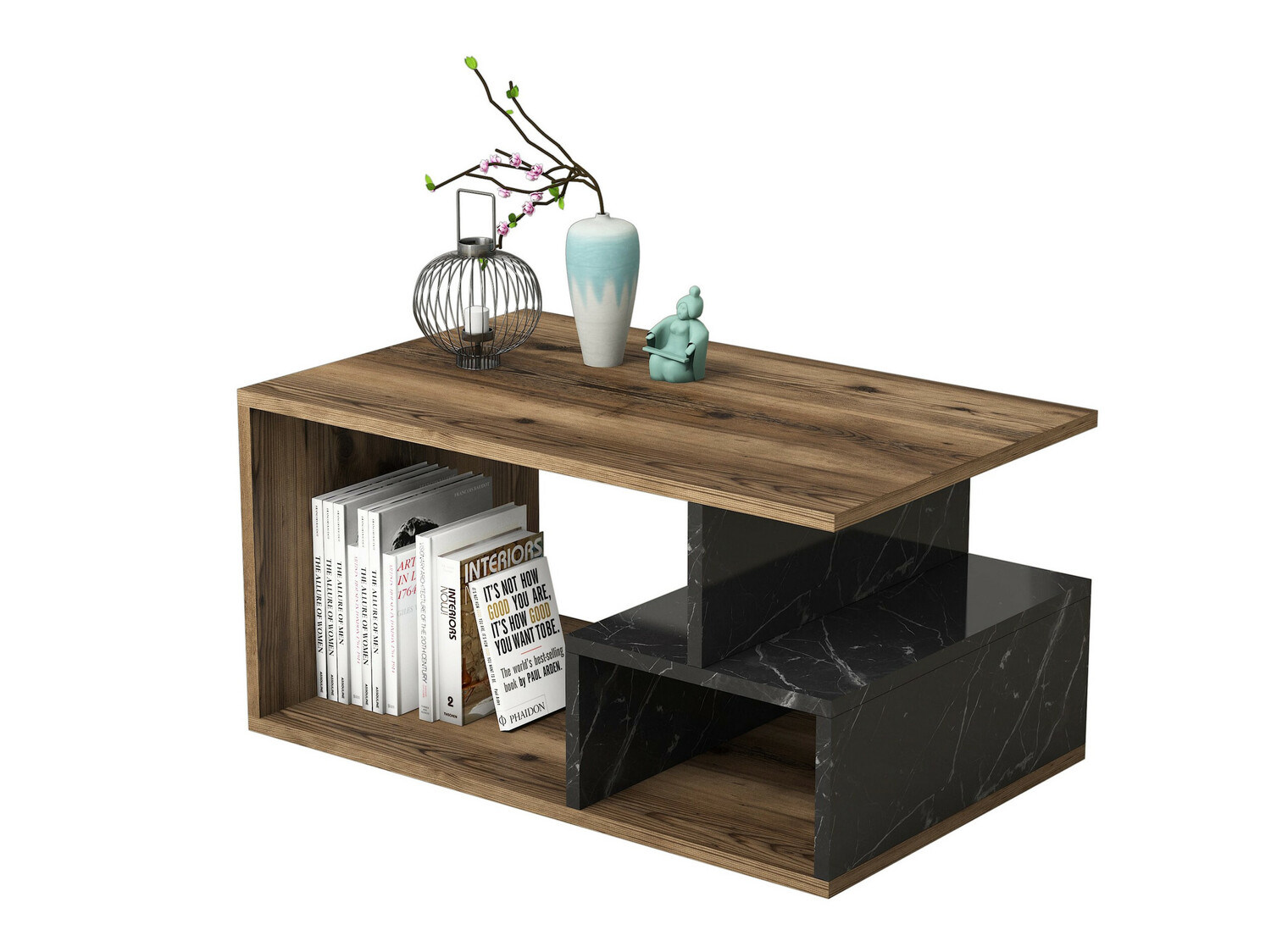 Diivanilaud Kailua 1104 (Pähkel + Must marmor)