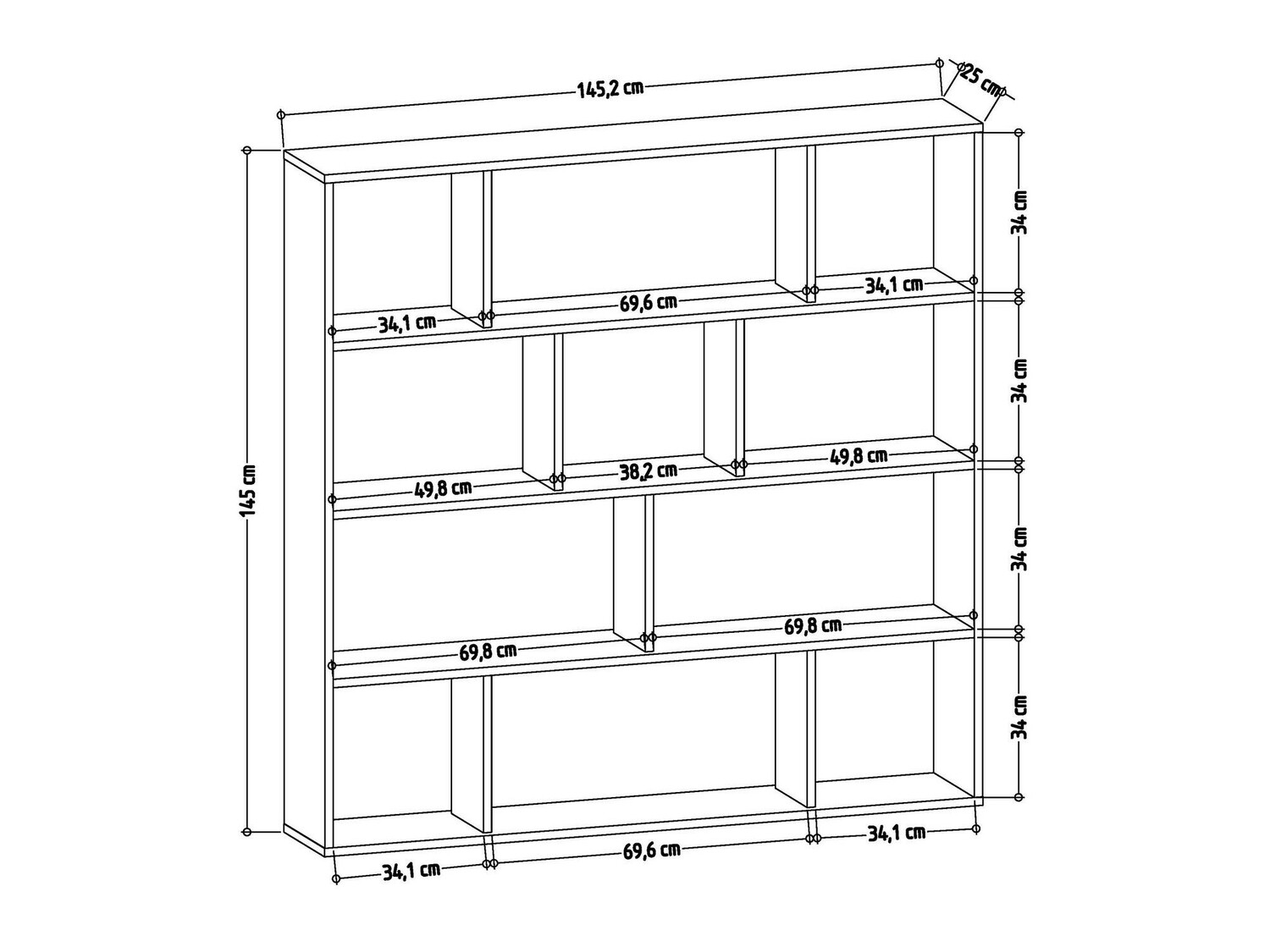 Riiul Kailua 1095 (Tamm + Valge)