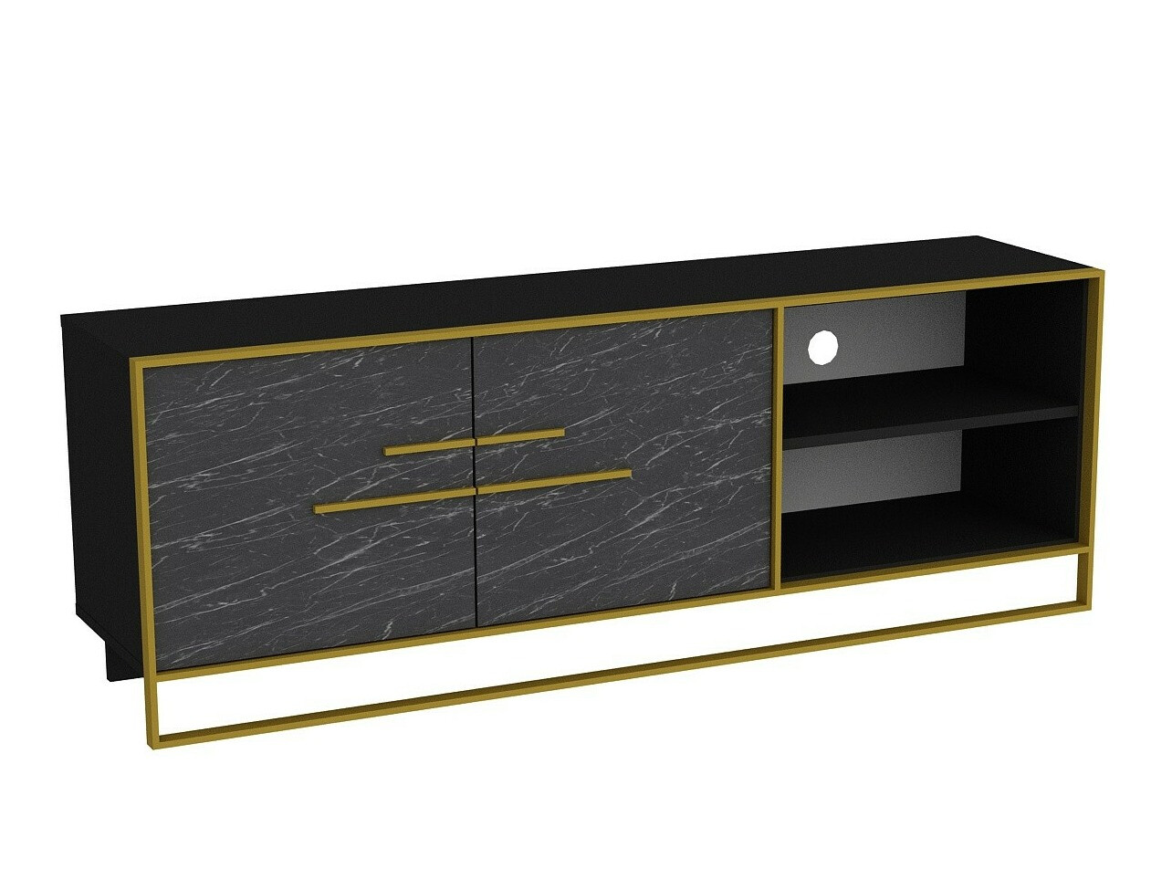 TV-alus Kailua 1169 (Kuldne + Must marmor)