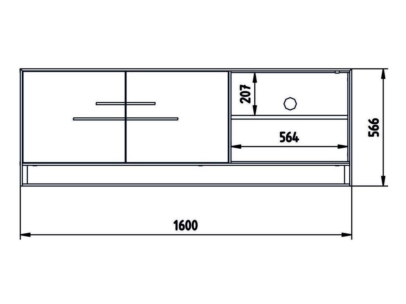TV-alus Kailua 1169 (Kuldne + Valge marmor)
