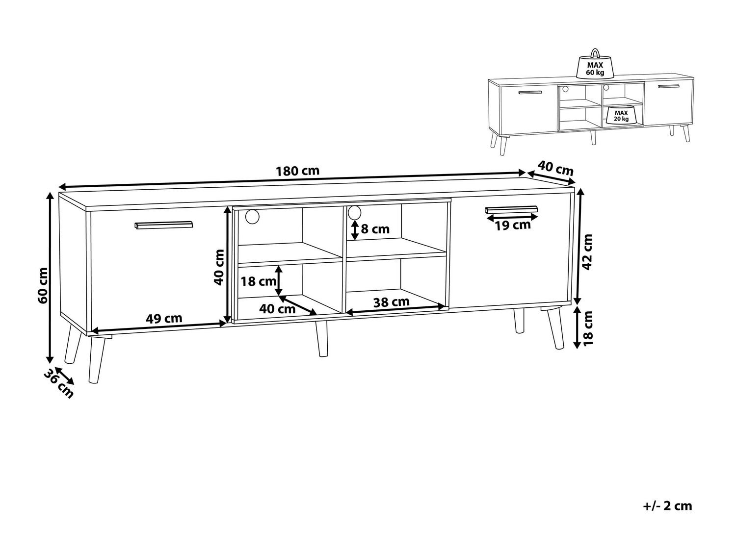 TV-alus Berwyn 139 (Valge + Ere puit)