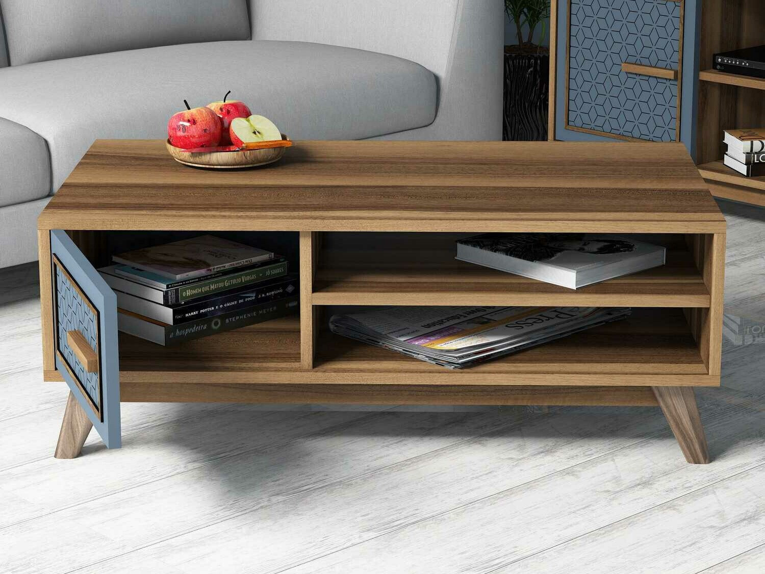 Diivanilaud Kailua 1274 (Sinine + Pähkel)