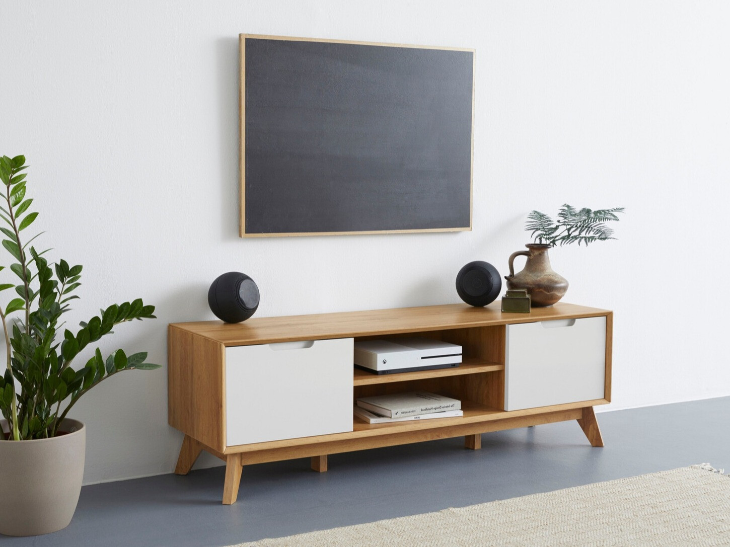 TV-alus Dorvou 102 (Valge + Tamm)