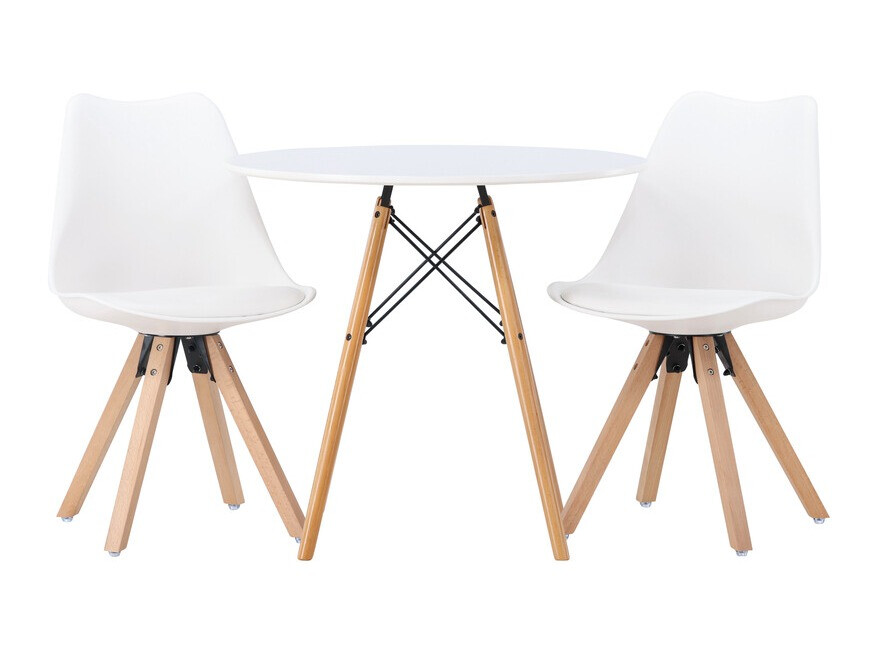 Söögitoakomplekt Dallas 4244 (Valge + Helepruun)