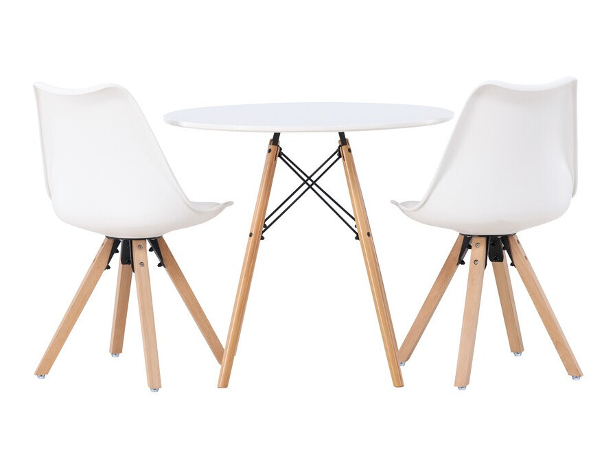 Söögitoakomplekt Dallas 4244 (Valge + Helepruun)