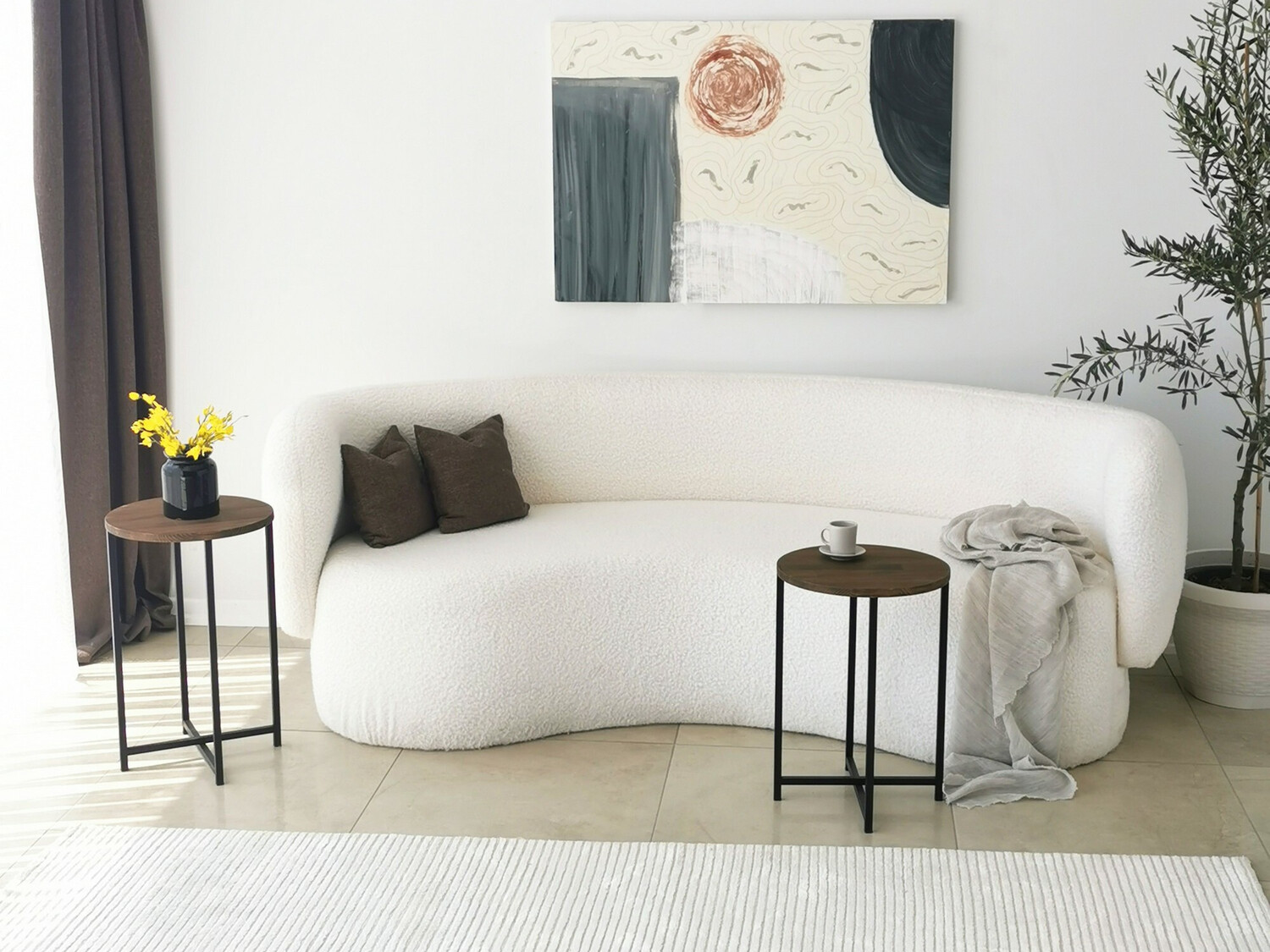 Kõrvallaudade komplekt Kailua 1625 (Must + Pähkel)