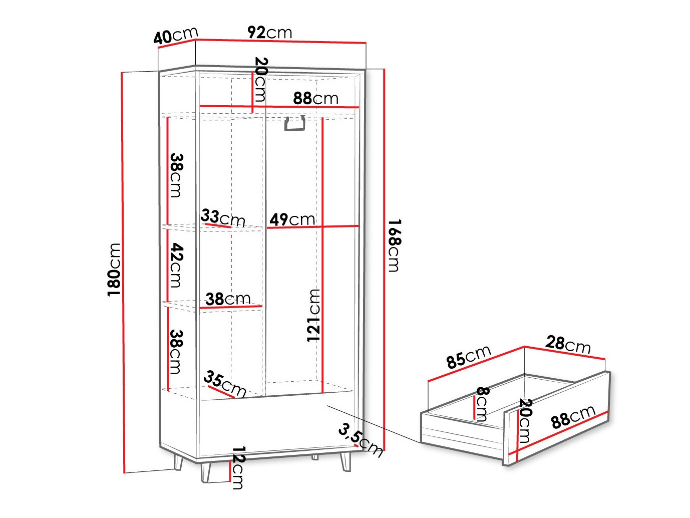 Riidekapp Comfivo Romtori