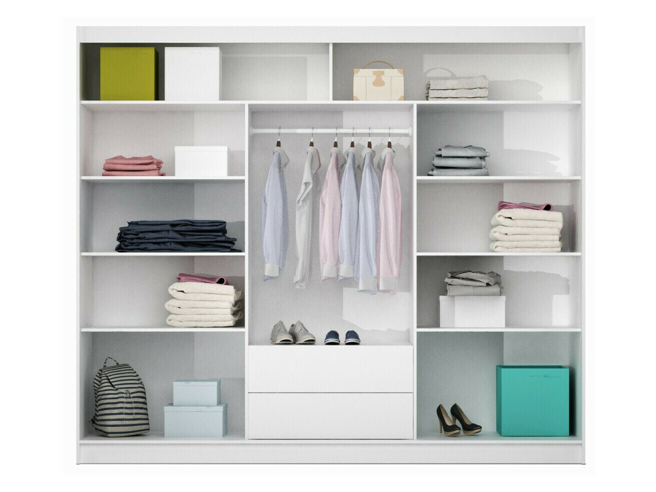 Riidekapp Honolulu 109 (Valge + Canyon tamm)