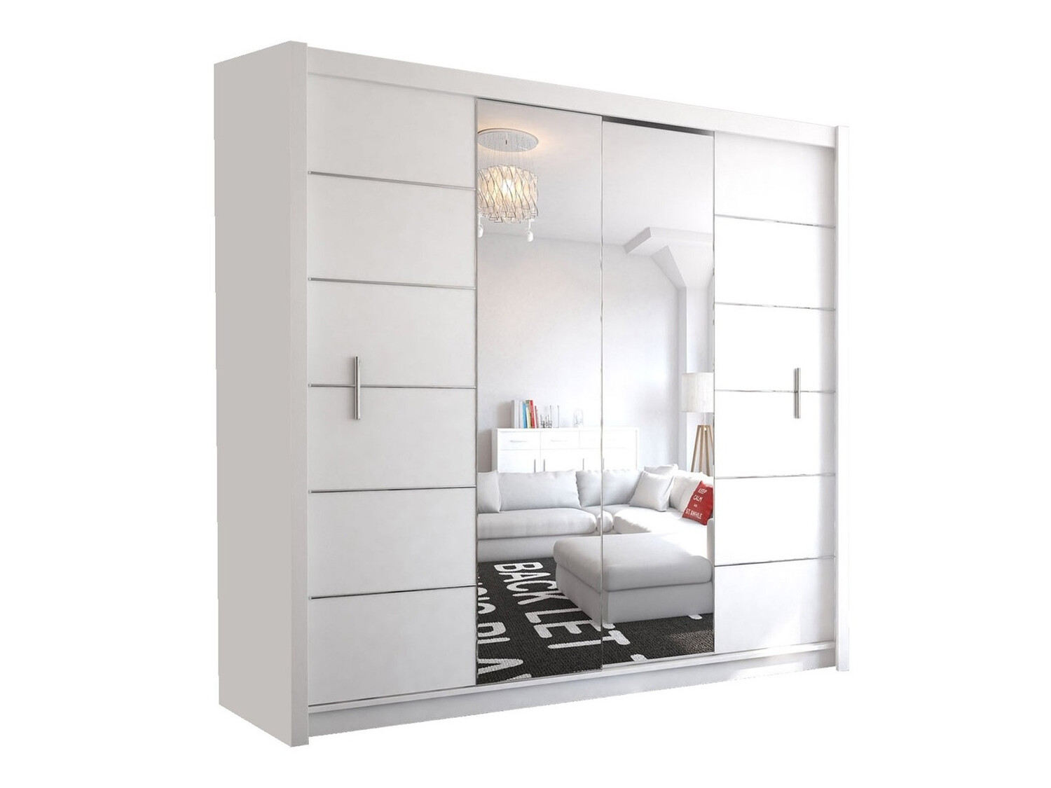 Riidekapp Honolulu 193 (Valge + peegel)